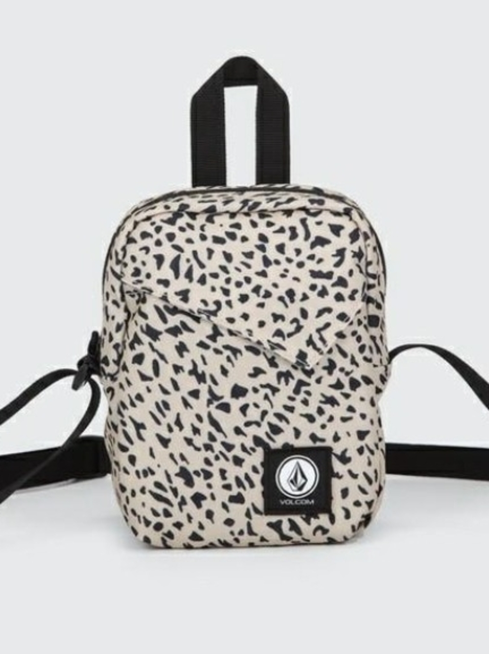 Volcom Cream and Black Speckle Mini Crossbody Backpack